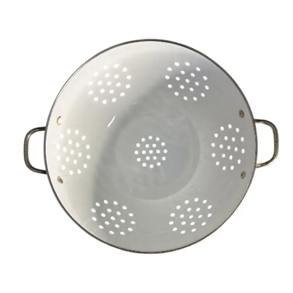 Vintage Porcelain Enamel Lined Fruit Print Colander by Tabletops Unlimited